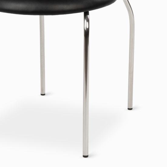 Обеденный стул Lara черная экокожа, металлический каркас