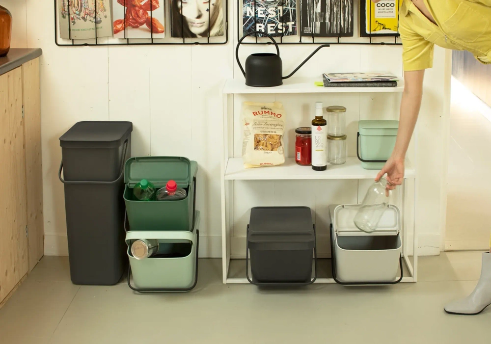 Brabantia Контейнер для мусора Sort & Go 20л для сортировки, серый