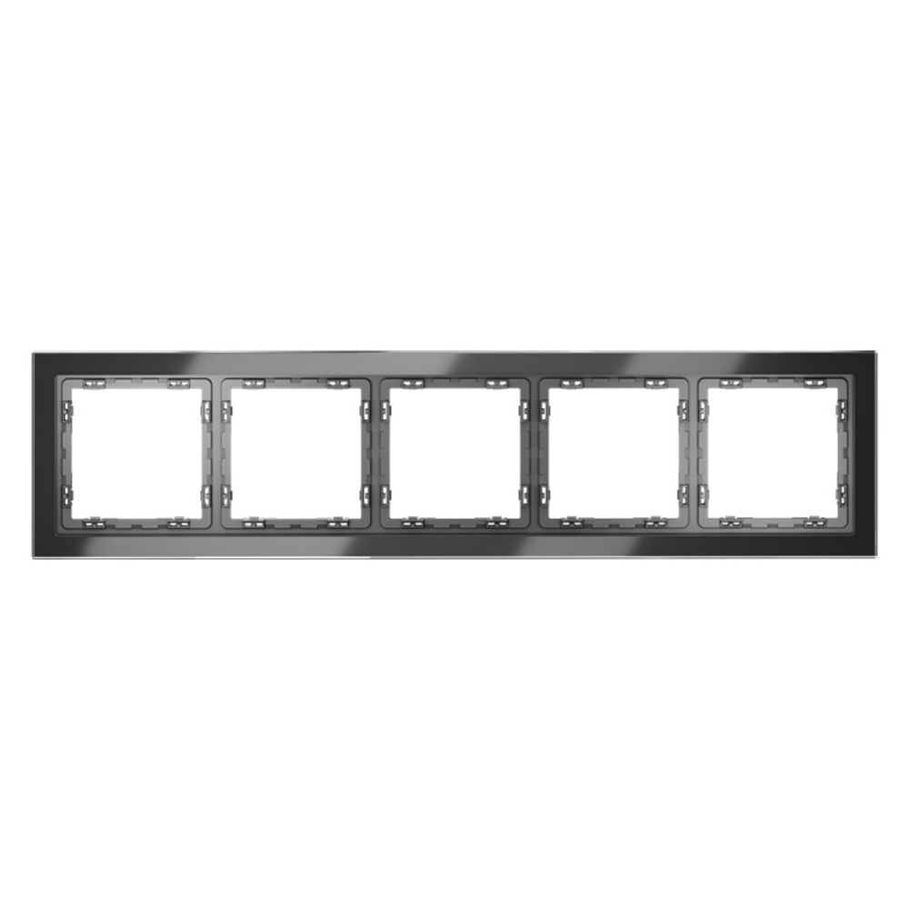 Рамка стеклянная VOLTUM S70 на 5 постов, (графит, стекло)