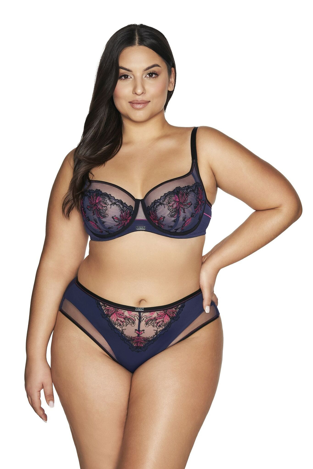 Трусики-бразилиана Mistral с красивой вышивкой (Размер: S) (Цвет: красный с синим)