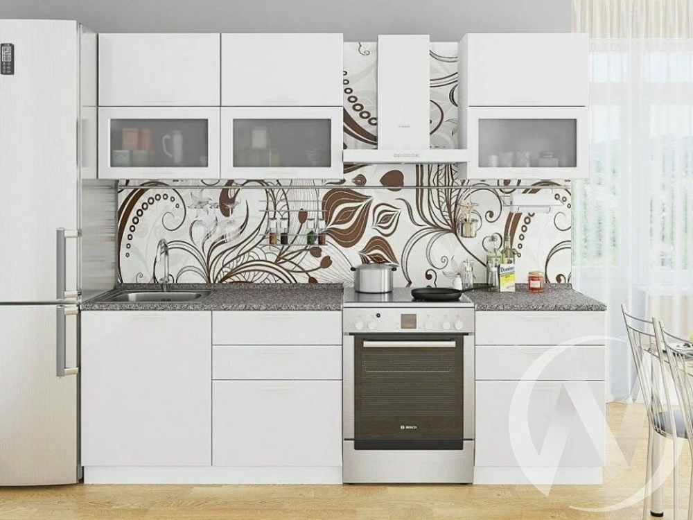 Кухня "Валерия-М" белый глянец