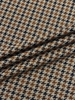 Трикотаж шерсть с п/а, люрексом и эластаном Dondi песочный с сине-коричневым пье-де-пуль