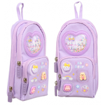 Пенал-сумка Basir без наполнения, 10*22*6 см, серия "Мишки", 3 отделения на молнии