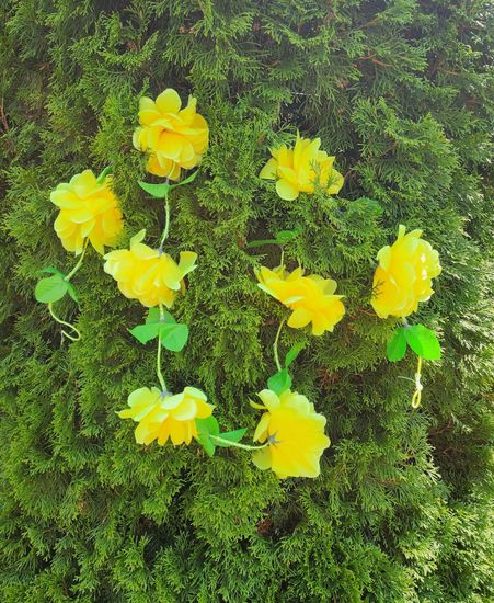 Гирлянда из цветов крупных, темно-розовая