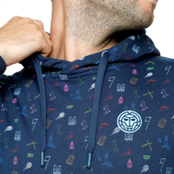Мужская кофта теннисная BIDI BADU Napo Lifestyle Hoody Men - Dark Blue, Multicoloured