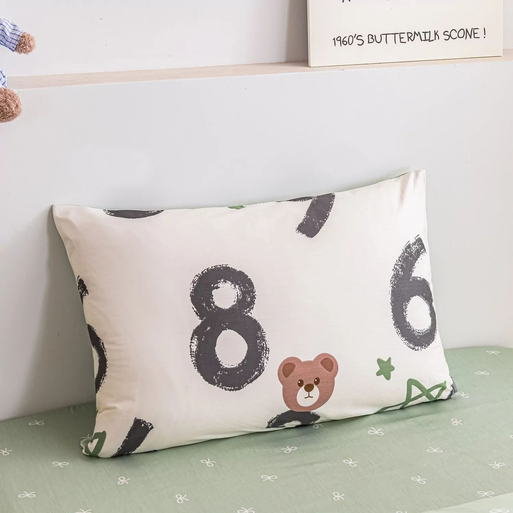 Комплект постельного белья на резинке Сатин Люкс KIDS 100% хлопок CDKR071, 1.5 спальный, простыня 160x200, наволочка 50x70