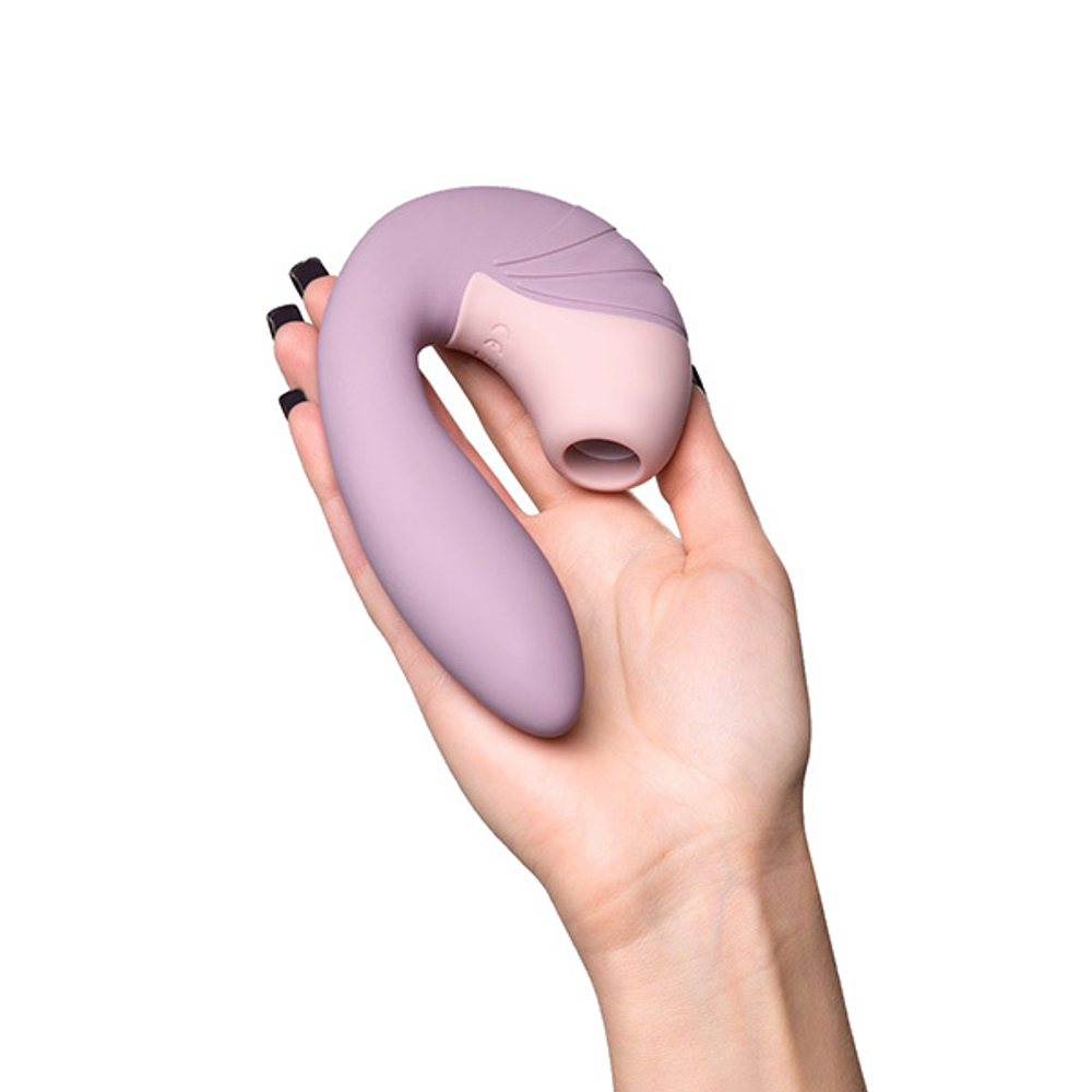 Сиреневый вибратор 16,9см с вакуумным стимулятором Satisfyer Supernova