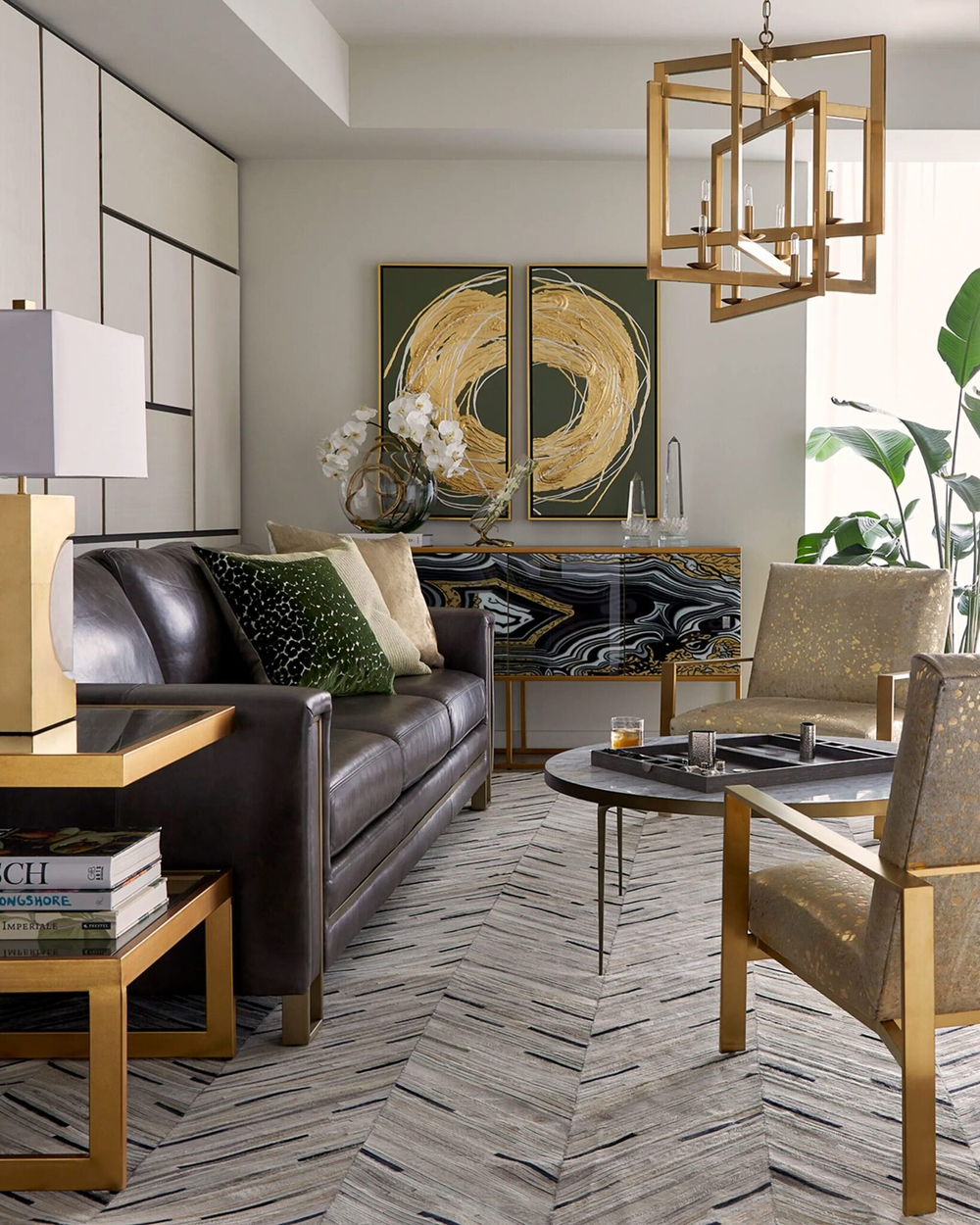 Золотая люстра “Кэрри”