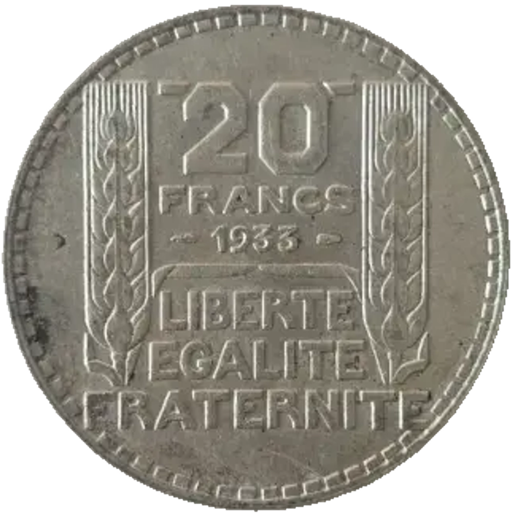 France, 20 Francs 1933 – "Turin" Series, XF