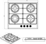 Варочная поверхность Hausler HLS-60-BCK-WK ГАЗОВАЯ