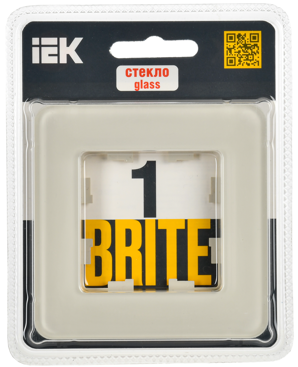BRITE Рамка 1-местная РУ-1-2-Бр стекло песчаный RE IEK
