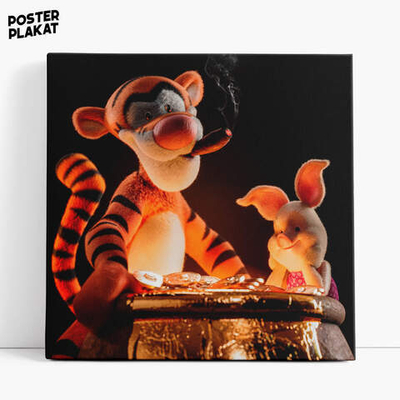 Картина для интерьера Тигра / Winnie-the-Pooh на холсте, персонаж мультфильма Дисней, холст с печатью на подрамнике, на стену, Постер Плакат