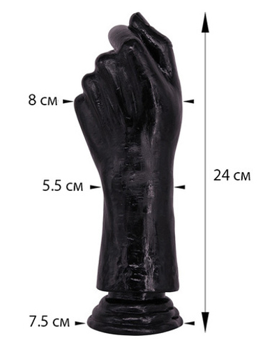 Стимулятор для фистинга "Кулак" на присоске черный