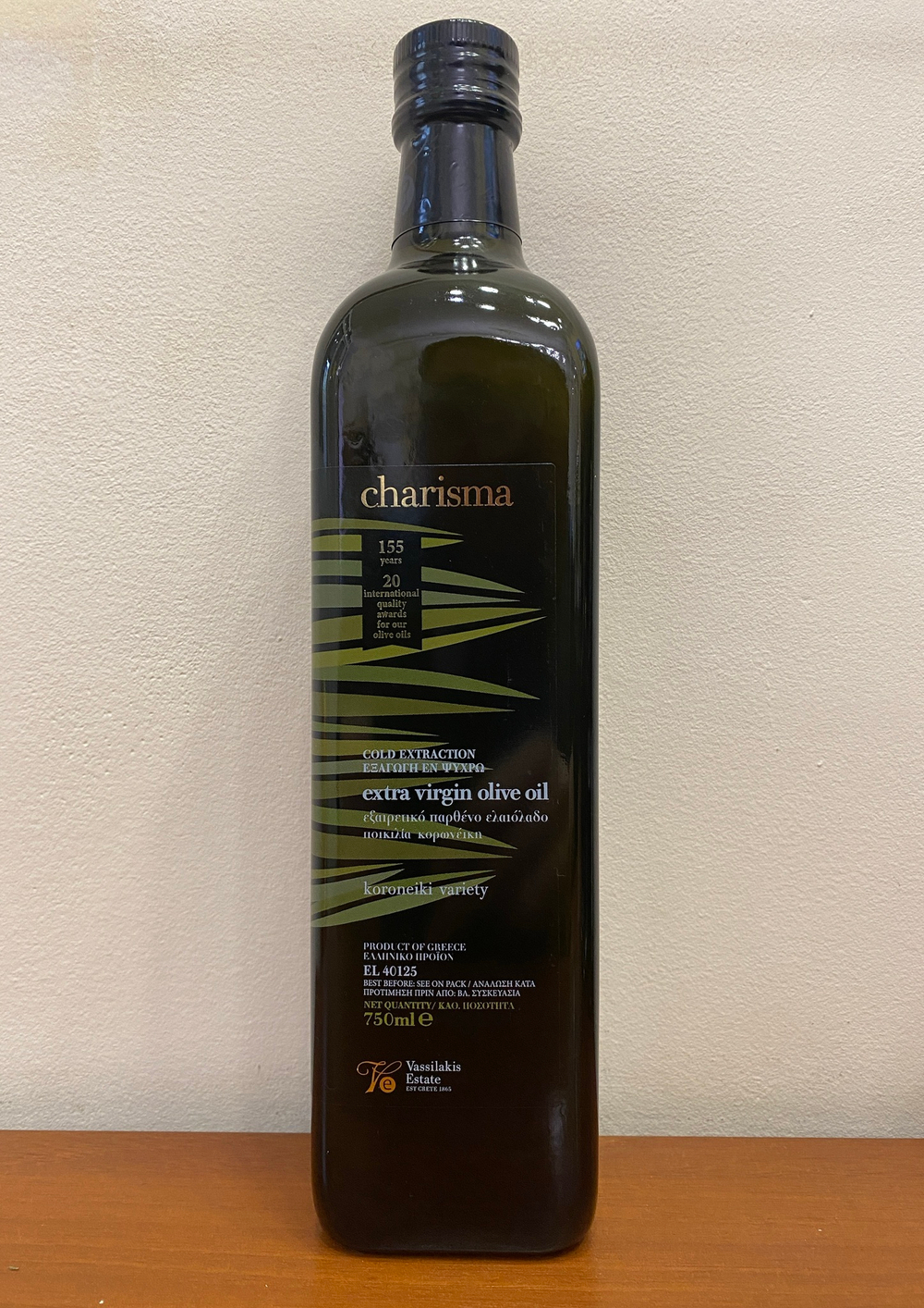 Оливковое масло CHARISMA Extra Virgin в ст. бутылке, 750мл, Греция (Крит)