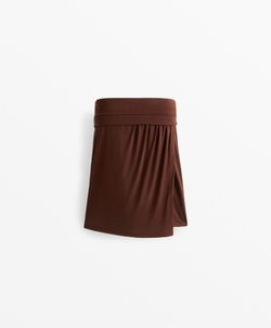 Oysho Шорты-юбка из модального саронга, шоколадный