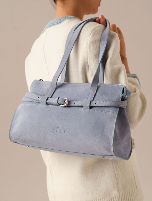 Замшевая сумка DBR Rumi mini 31400 туманно-голубой