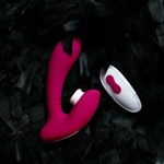 Бордовый вибратор для точки G с вакуум-волновой стимуляцией клитора Venus