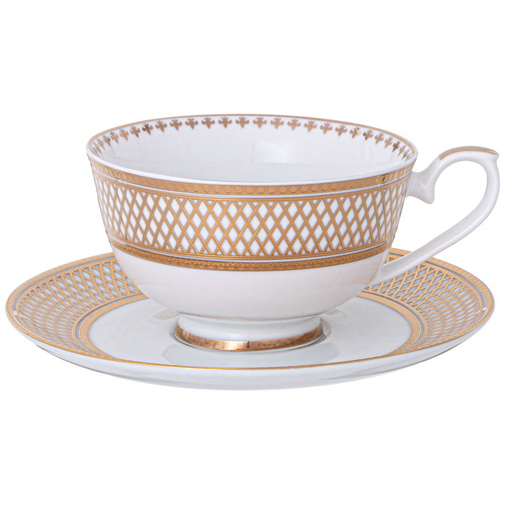 ЧАЙНЫЙ СЕРВИЗ LEFARD "ЗОЛОТАЯ СЕТКА" HА 6 ПЕР. 14 ПР. 1300/250/270 МЛ (КОР=1НАБ.)