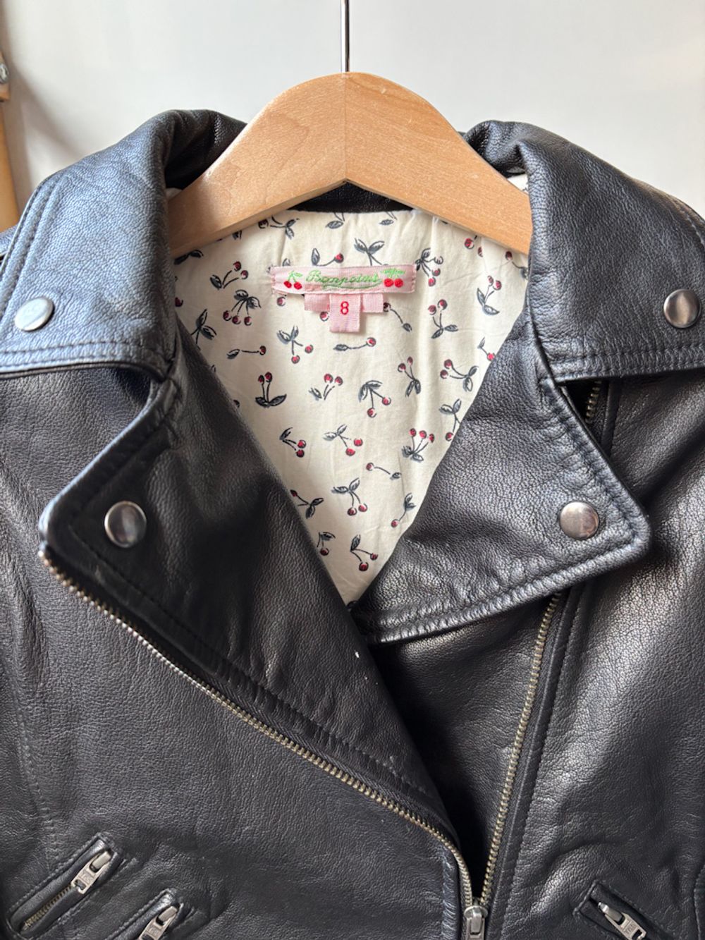 Кожаная куртка-косуха Bonpoint, 128