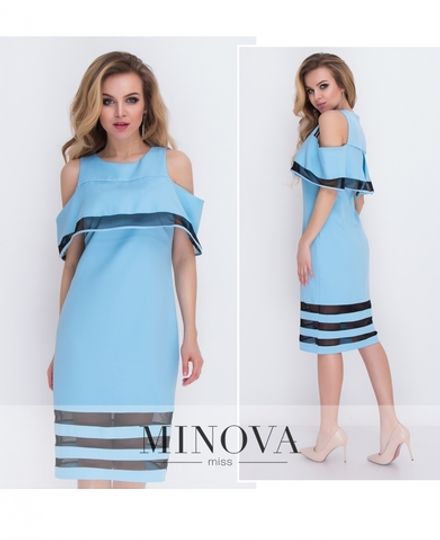 Платье 8576-голубой Minova Фото 2