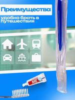Зубная щетка одноразовая в ассортименте с пастой
