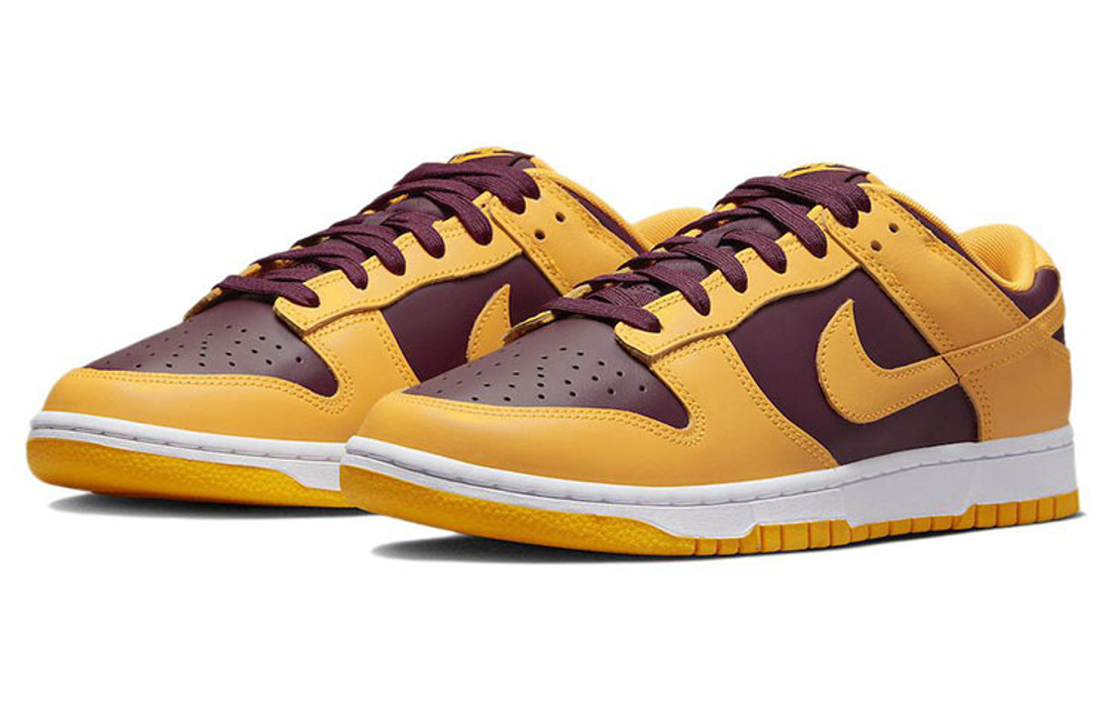 Nike Dunk Low retro "arizona state" Classic Arizona Non-Skating Lightweight Low Panel Shoes Men's Yellow Wine Red