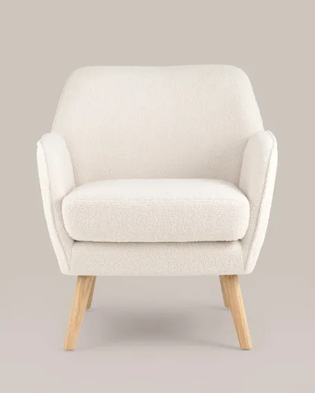 Кресло Richie, белая обивка тедди