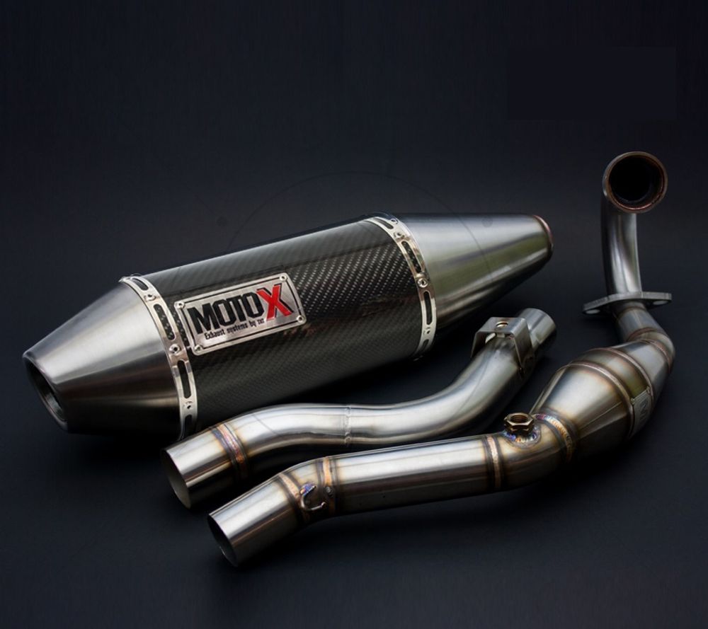 Full Exhaust System for Honda CRF250L-M-Rally (2012-2020). Made in Thailand. MOTO-X V.2 Carbon