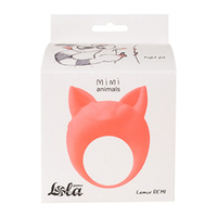 Оранжевое эрекционное кольцо 3,5см с вибрацией Lola Games Mimi Animals Lemur Remi Orange 7000-25lola