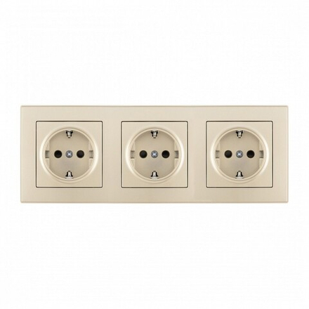 Розетка с заземлением и со шторкой Arte Milano SET06-3 SET06-3-40-1x3 shampan