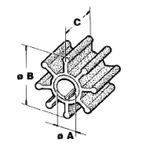 500320 Yamaha Крыльчатка водяной помпы 9.9-15 (1984-95) CEF