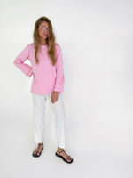Лонгслив со съёмными перьями на рукавах розовый 7