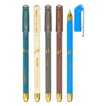 Ручка шариковая, масляная, Piano, синие чернила, цветной корпус с золотистыми вставками, 12 шт