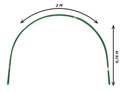 Дуга парниковая длина 2м, ширина 1м, высота 0.75м САДОВИТА