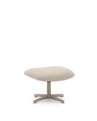 Teryl Пуф из шенилла бежевого цвета с серым металлом