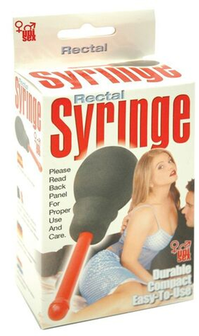 Анальный душ RECTAL SYRINGE SMALL ANAL SHOWER (Цвет: черный с красным)