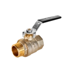 Кран шаровой полнопроходной STOUT - 1" (НР/ВР, PN40, Tmax 150°C, ручка-рычаг черная)