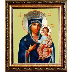 Милосердная Юровичская икона Божьей Матери на холсте.