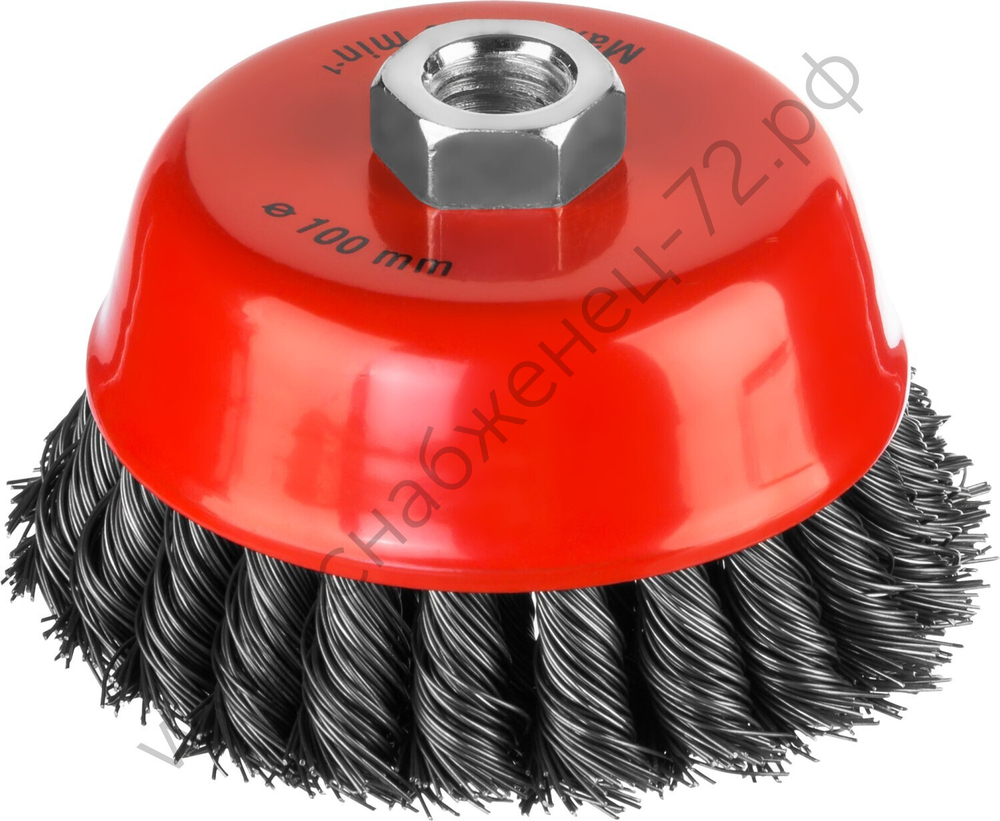MIRAX 100 мм, жгутированная стальная проволока, 0.5 мм, Щетка-крацовка чашечная (35104-100-2)
