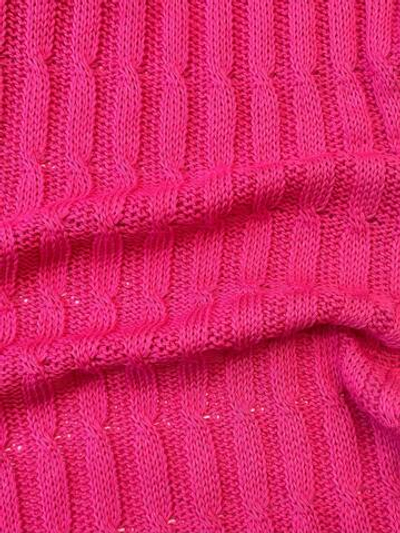 Трикотаж хлопковый Lauren Ralph Lauren ярко-розовый с косичками