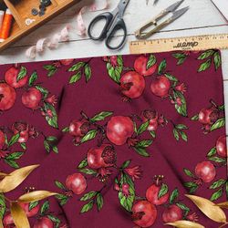 Ткань атлас спелые гранаты