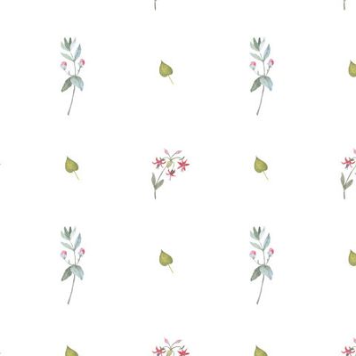 Орнамент из розовых полевых цветов