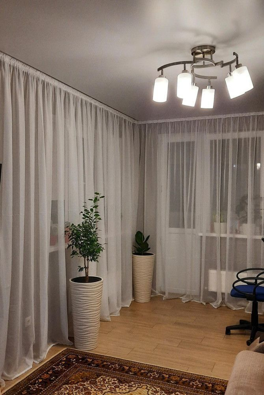 Тюль Blesslight НА ВЫСОКИЕ ПОТОЛКИ вуаль на шторной высота 300 см. ширина 800 см. Молочный