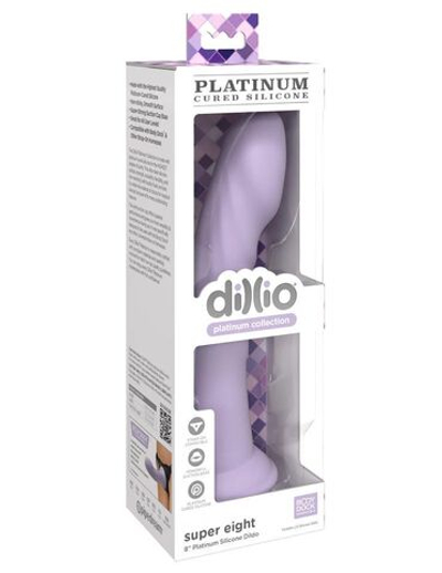 Сиреневый фаллоимитатор Super Eight - 21 см. (Цвет: сиреневый)