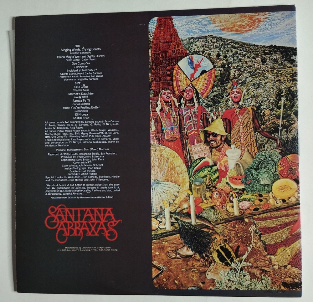 Винтажная виниловая пластинка LP Santana Abraxas (Japan 1978) (No Obi) EX