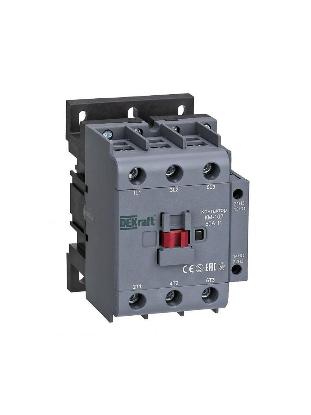Контактор КМ-102 3п 80А кат. 230В AC 1НО+1НЗ AC-3 AC-4 DEKraft 22009DEK