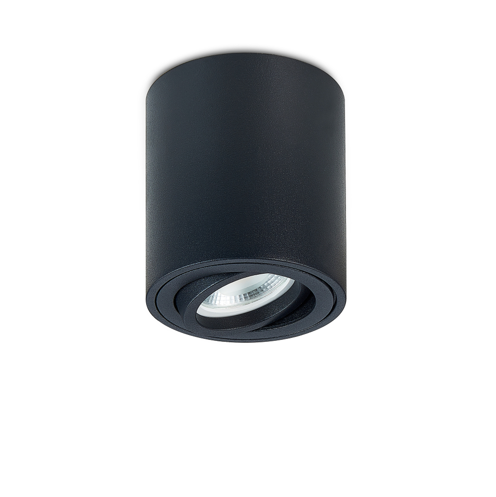 Накладной светодиодный светильник,  GU10,  D80хH90 мм,  IP20,  черный,  без лампы