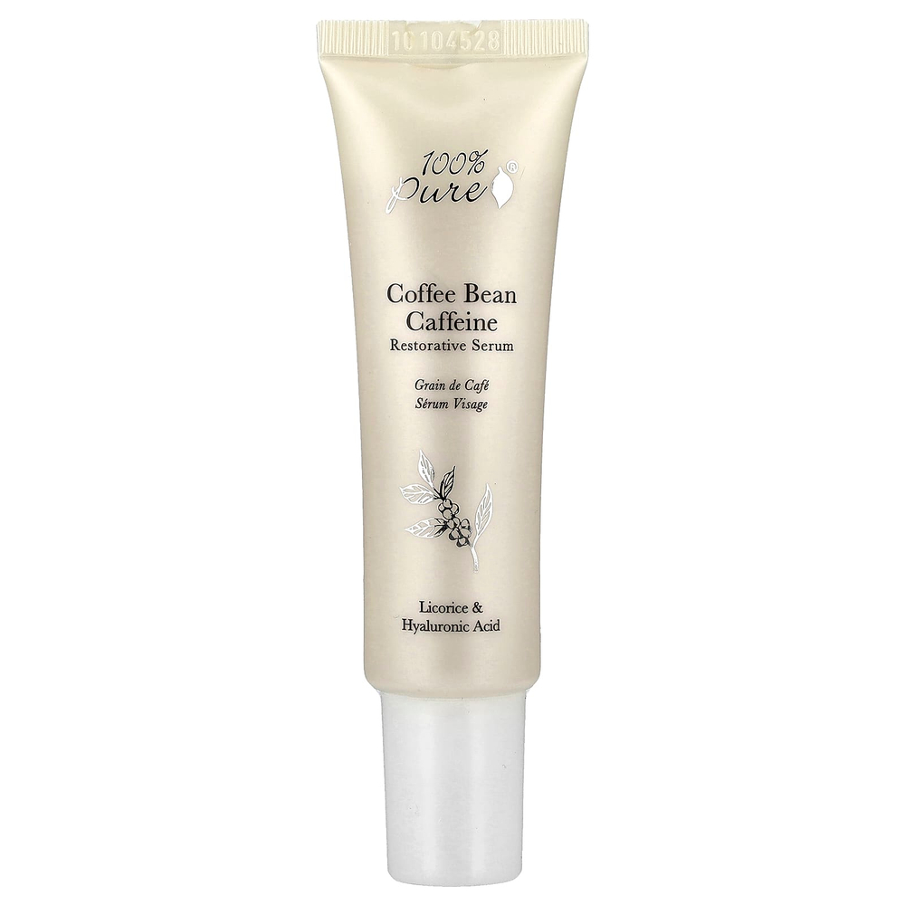 100% PURE, восстанавливающая сыворотка с кофеином и кофейными зернами, 30 мл (1 жидк. унция)