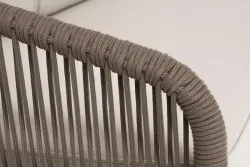 "Канны" правый модуль плетеный из роупа, каркас алюминий коричневый (RAL8016) муар, роуп коричневый круглый, ткань бежевая 035
