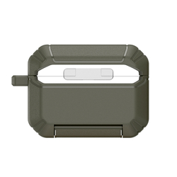 Противоударный чехол зеленого цвета для наушников AirPods Pro 3, серия PECS Series (с карабином и подставкой) от Dux Ducis